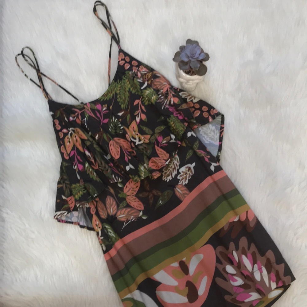 Farm Rio Sleeveless Multi Colored Open Sun Dress